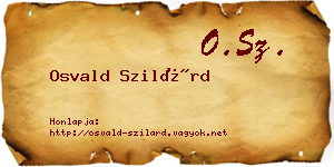 Osvald Szilárd névjegykártya